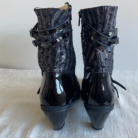 Eject Portugal Steampunk Metallic Buckle Ankle Boots 8.5 - Picture 6 of 15